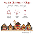 Verlicht Houten Kerstdorp - Schoorsteendecoratie met LED-huisjes