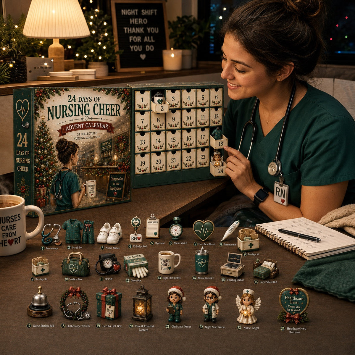 Verpleegkunde Adventskalender 2026 - 24 Miniaturen voor Verpleegkundigen