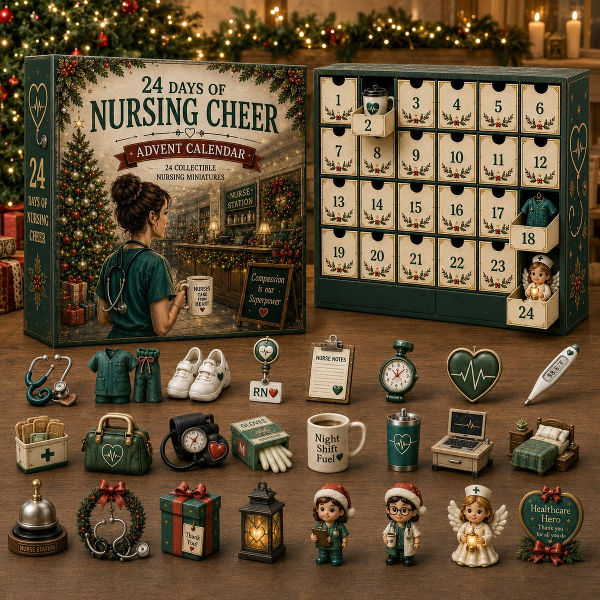 Verpleegkunde Adventskalender 2026 - 24 Miniaturen voor Verpleegkundigen