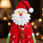 Vilten Kerstman Adventskalender - Herbruikbare Hangkalender met 24 Vakjes