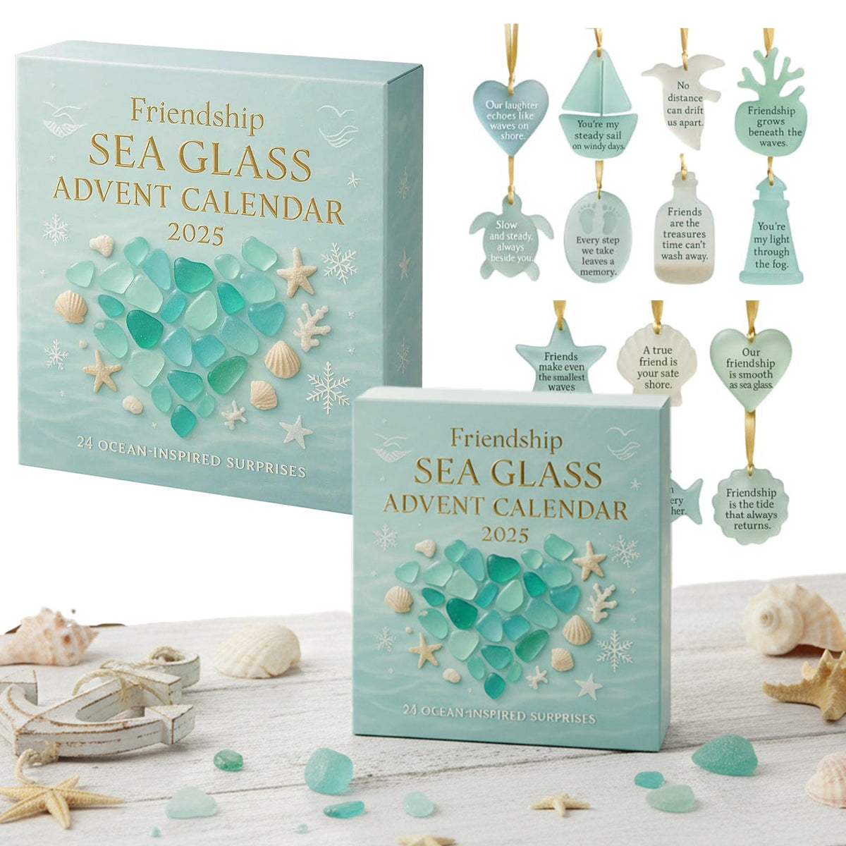 Vriendschap Zeeglas Adventskalender - 24 Aandenkens van Zeeglas