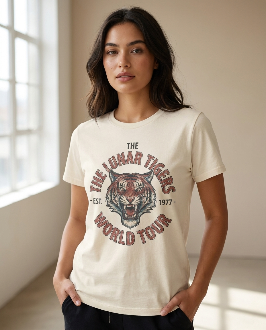 Model draagt Wilde Ziel T-shirt, vooraanzicht
