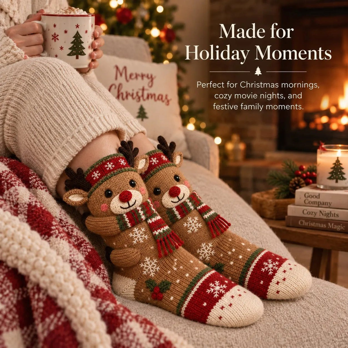 🎅🧦3D Knuffelende Kerstsokken Schattig Wraparound Armen Cozy Festive Sokken🎄 5