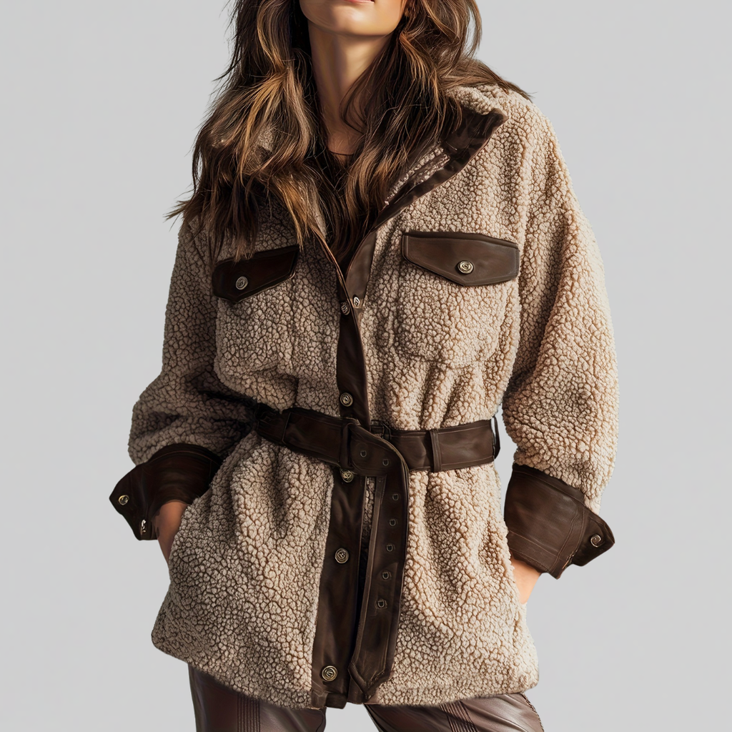 Dames oversized sherpa jas voor comfort en stijl
