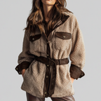 Dames oversized sherpa jas voor comfort en stijl