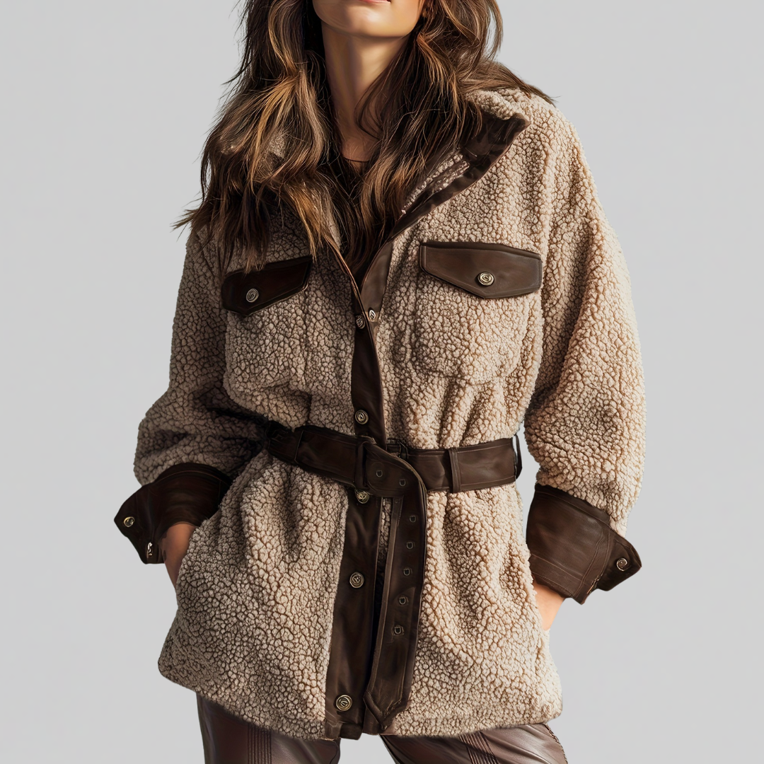 Dames oversized sherpa jas voor comfort en stijl