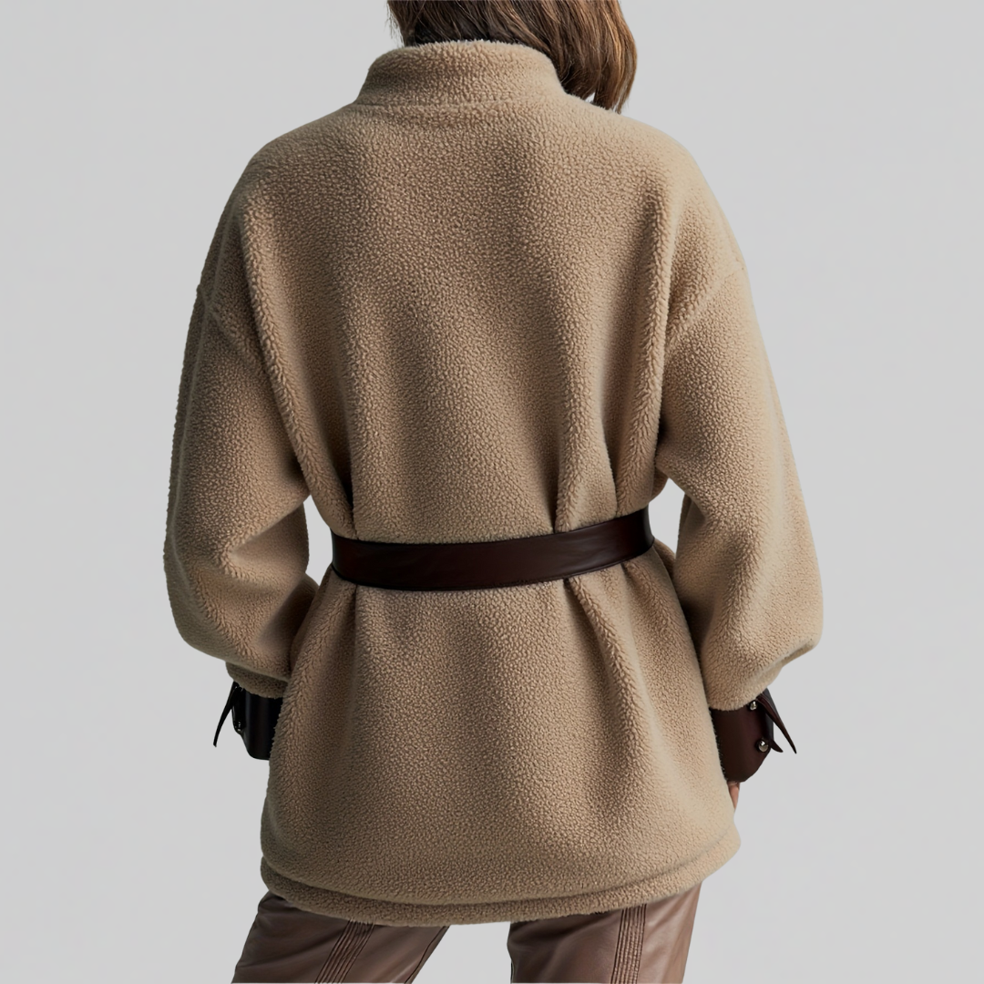 Dames oversized sherpa jas voor comfort en stijl 2