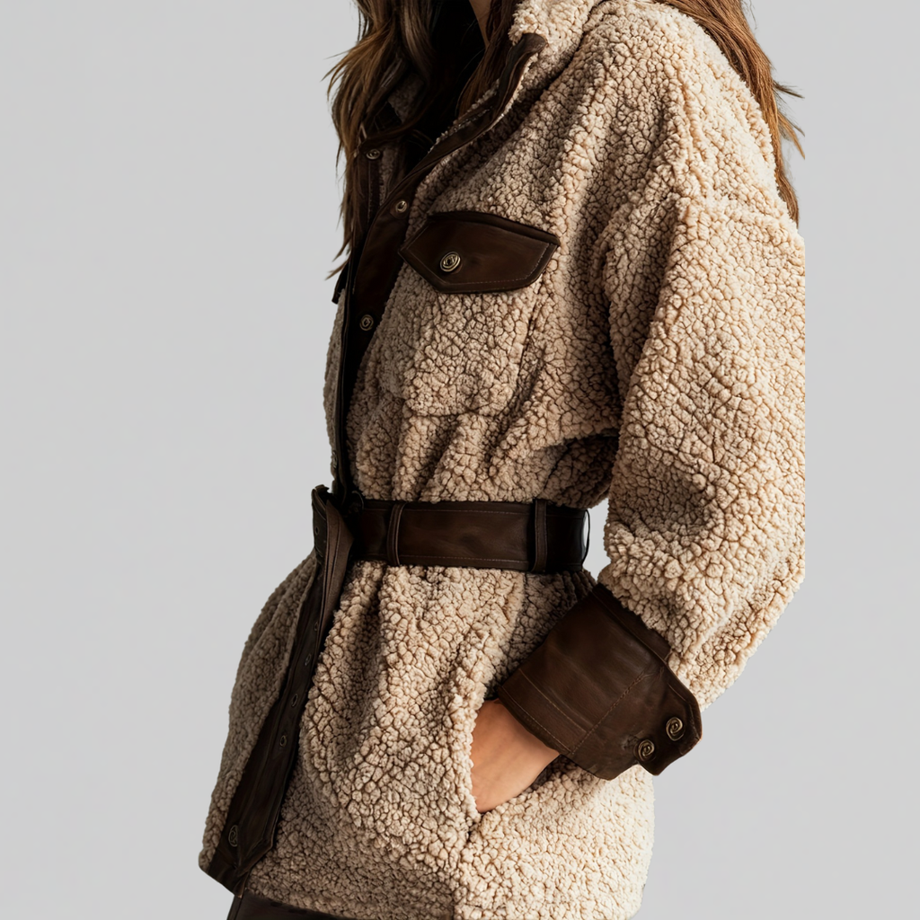 Dames oversized sherpa jas voor comfort en stijl 3