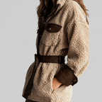 Dames oversized sherpa jas voor comfort en stijl 3