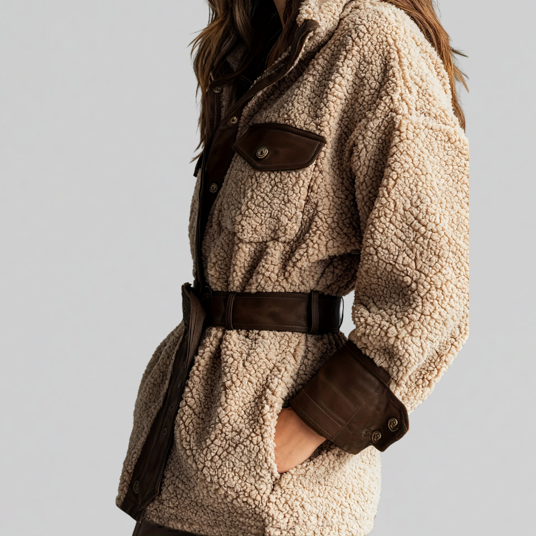 Dames oversized sherpa jas voor comfort en stijl 3