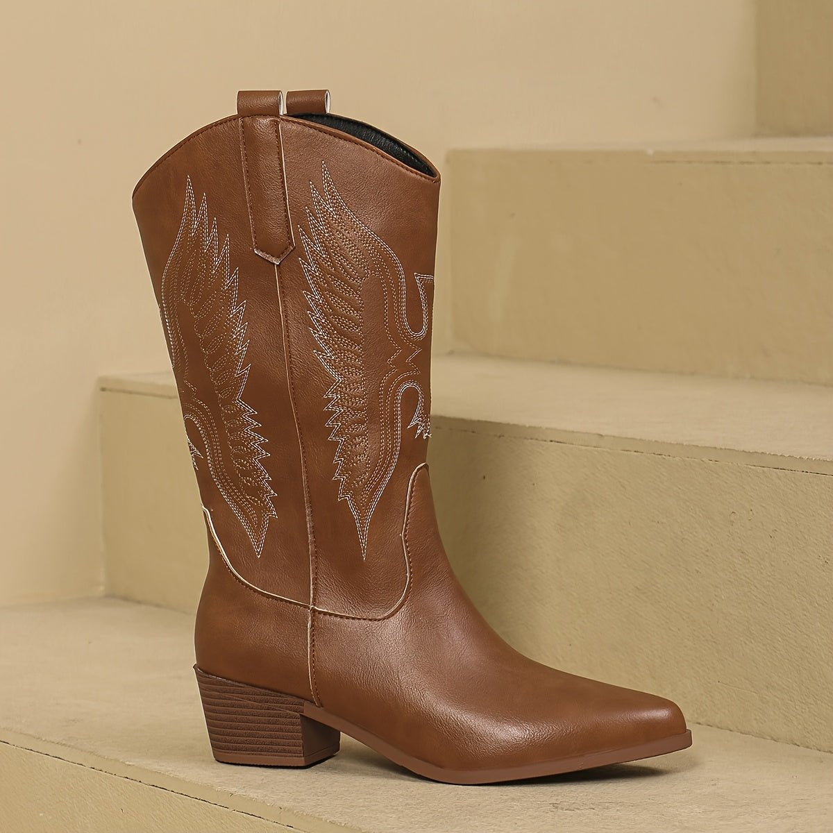 Cowboylaarzen dames kniehoog met vleugelborduursel