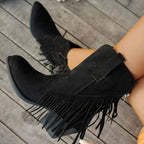 Cowboylaarzen dames met franjes en brede kuit - western stijl
