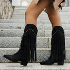 Cowboylaarzen dames met franjes en brede kuit - western stijl