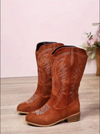 Cowboylaarzen dames met ronde neus - halfhoge western stijl