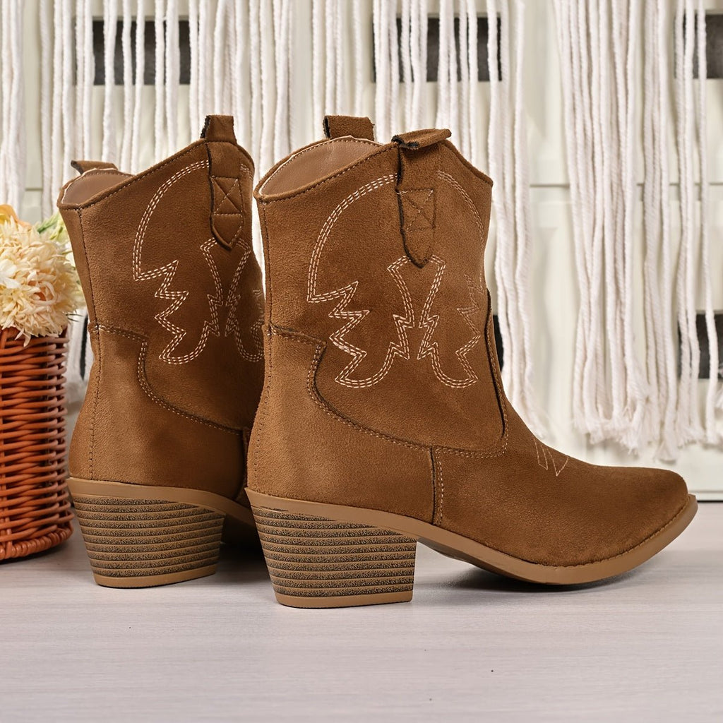 Cowboylaarzen dames met spitse neus - western blokhak model
