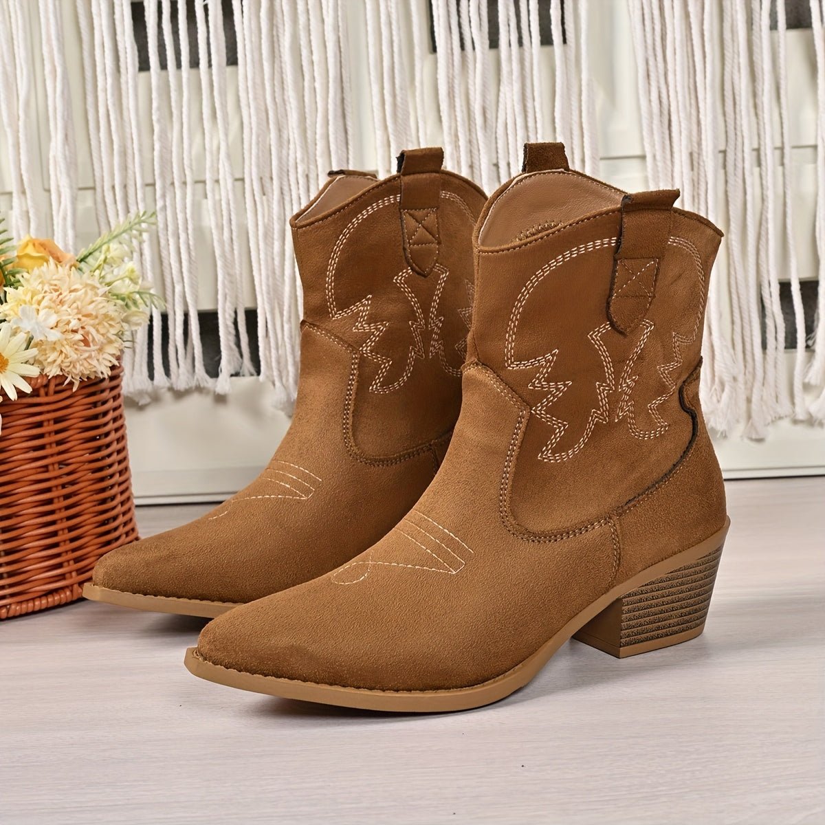 Cowboylaarzen dames met spitse neus - western blokhak model