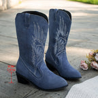 Cowboylaarzen dames met subtiel sierstiksel - spitse neus