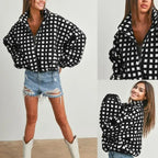 Dames Gezellige Ruit Sherpa Fleece Jas in een trendy stijl 3