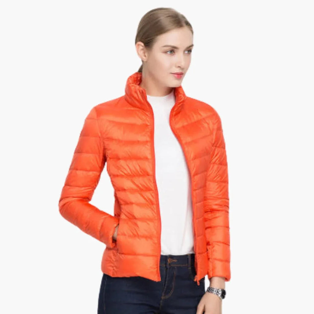 Lichtgewicht dames donsjack voor weerbescherming en stijl. 6