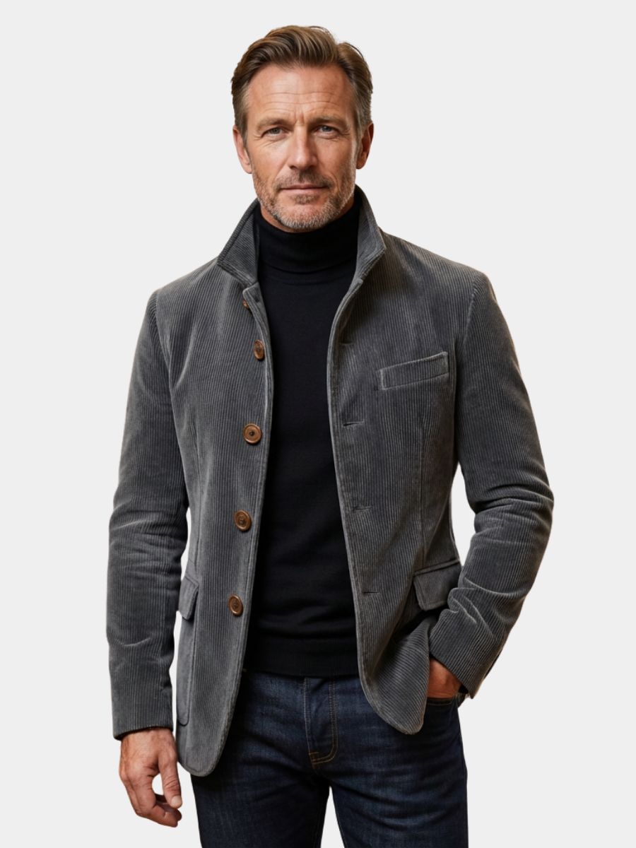 Stijlvolle heren knop-down casual jacket van corduroy voor dagelijks gebruik.