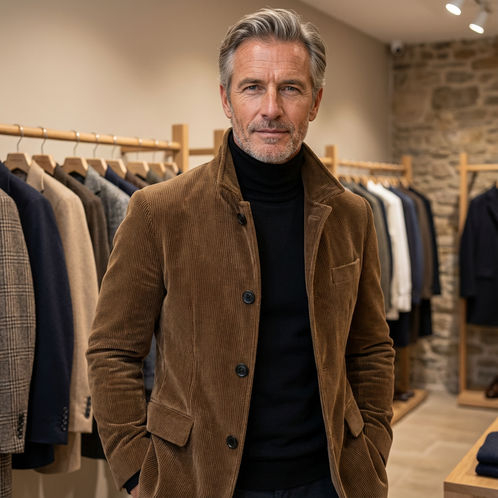 Stijlvolle heren knop-down casual jacket van corduroy voor dagelijks gebruik. 3