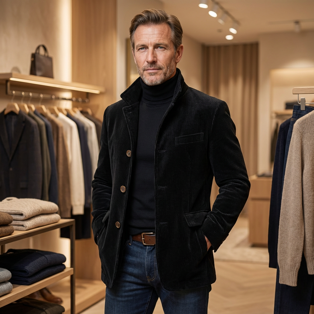Stijlvolle heren knop-down casual jacket van corduroy voor dagelijks gebruik. 4