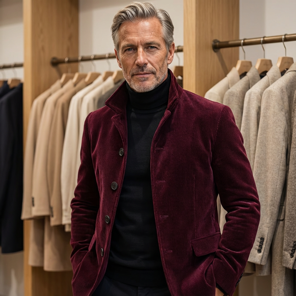 Stijlvolle heren knop-down casual jacket van corduroy voor dagelijks gebruik. 5