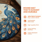 Feestelijk Quilted Kerstmis Rond Vloerkleed met ingewikkeld ontwerp in levendige kleuren 3