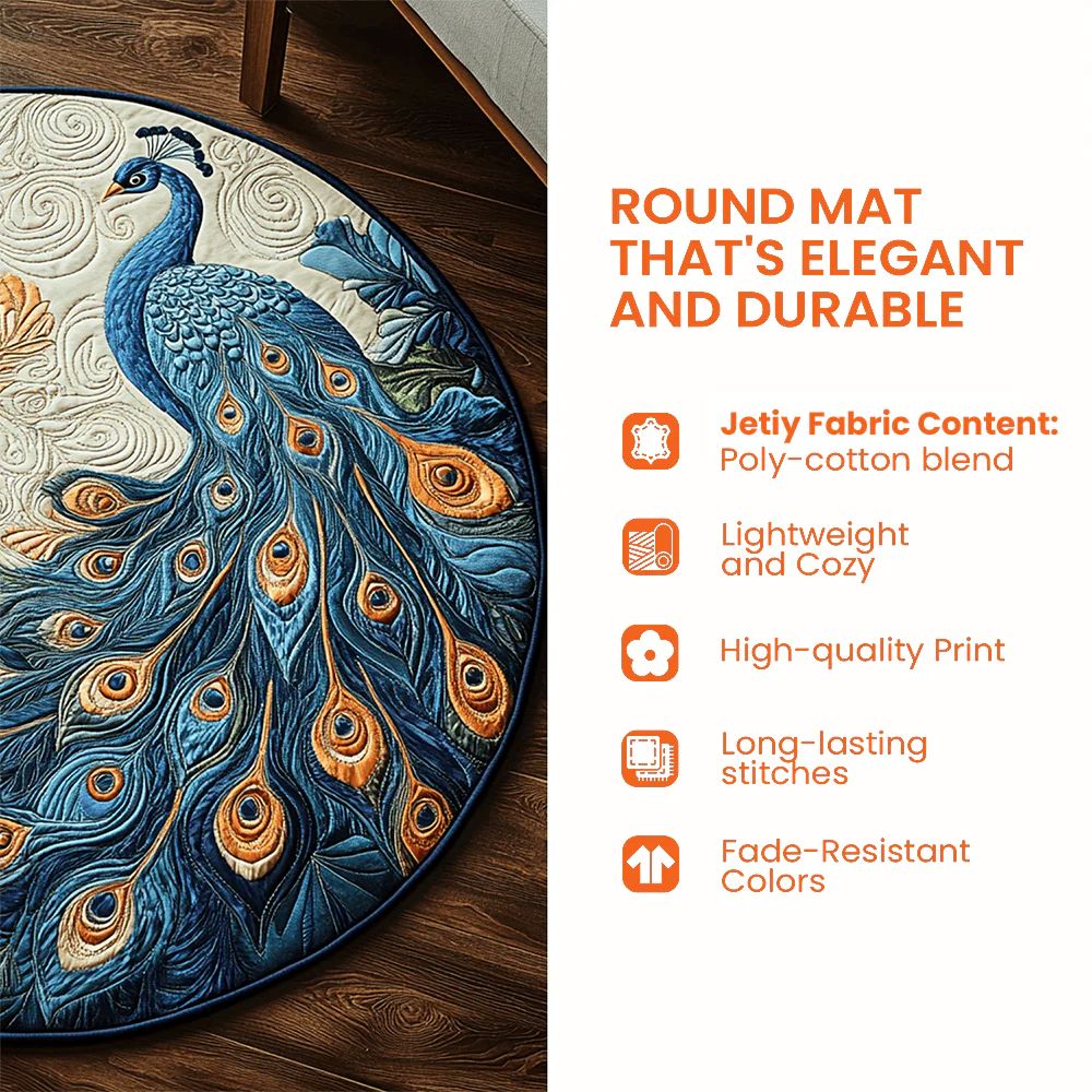 Feestelijk quilted rond kerstmis vloerkleed in crystal velvet - zachte comfort tapijt 3