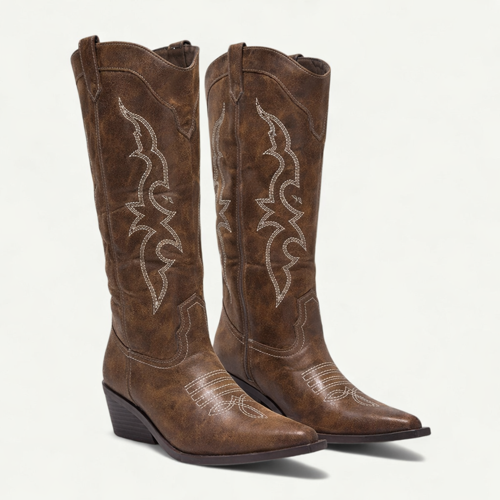 Halfhoge western-laarzen dames met spitse neus - elegante pasvorm