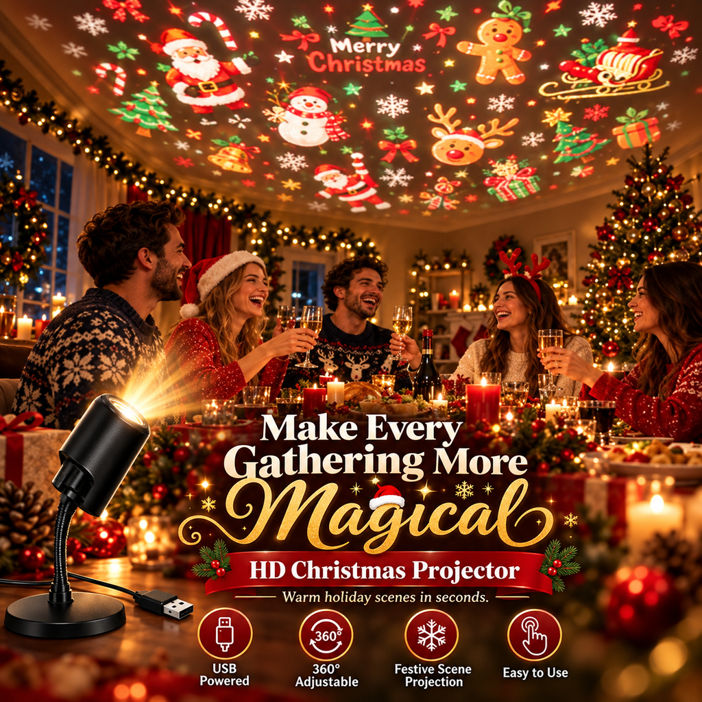 HD kerstprojector met 10 feestelijke scènes voor magische displays. 4