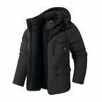 Hooded cargo jacket voor mannen met militaire stijl en functionaliteit. 2