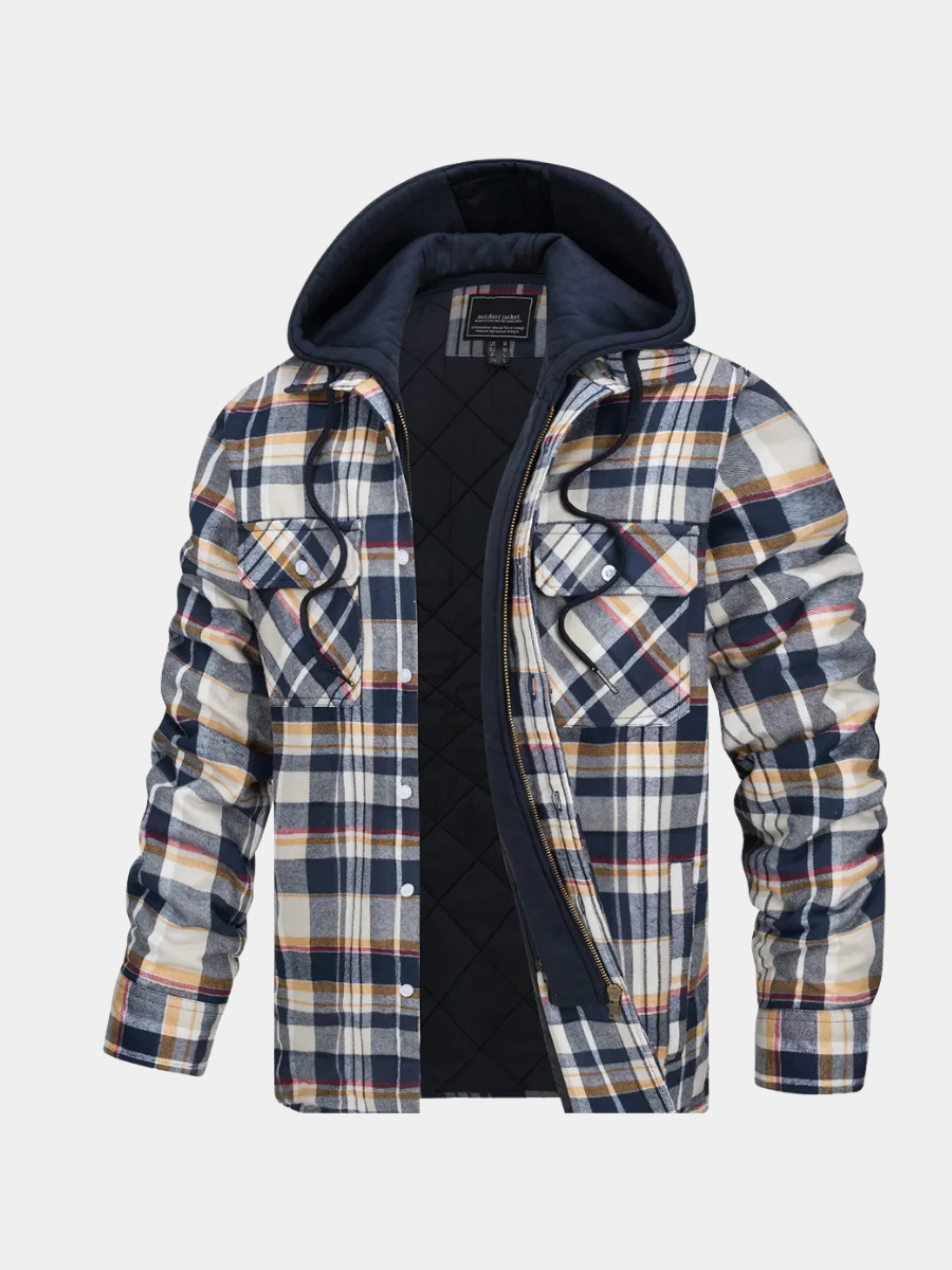 Heren Geruite Hoodie Jas voor stijl en comfort