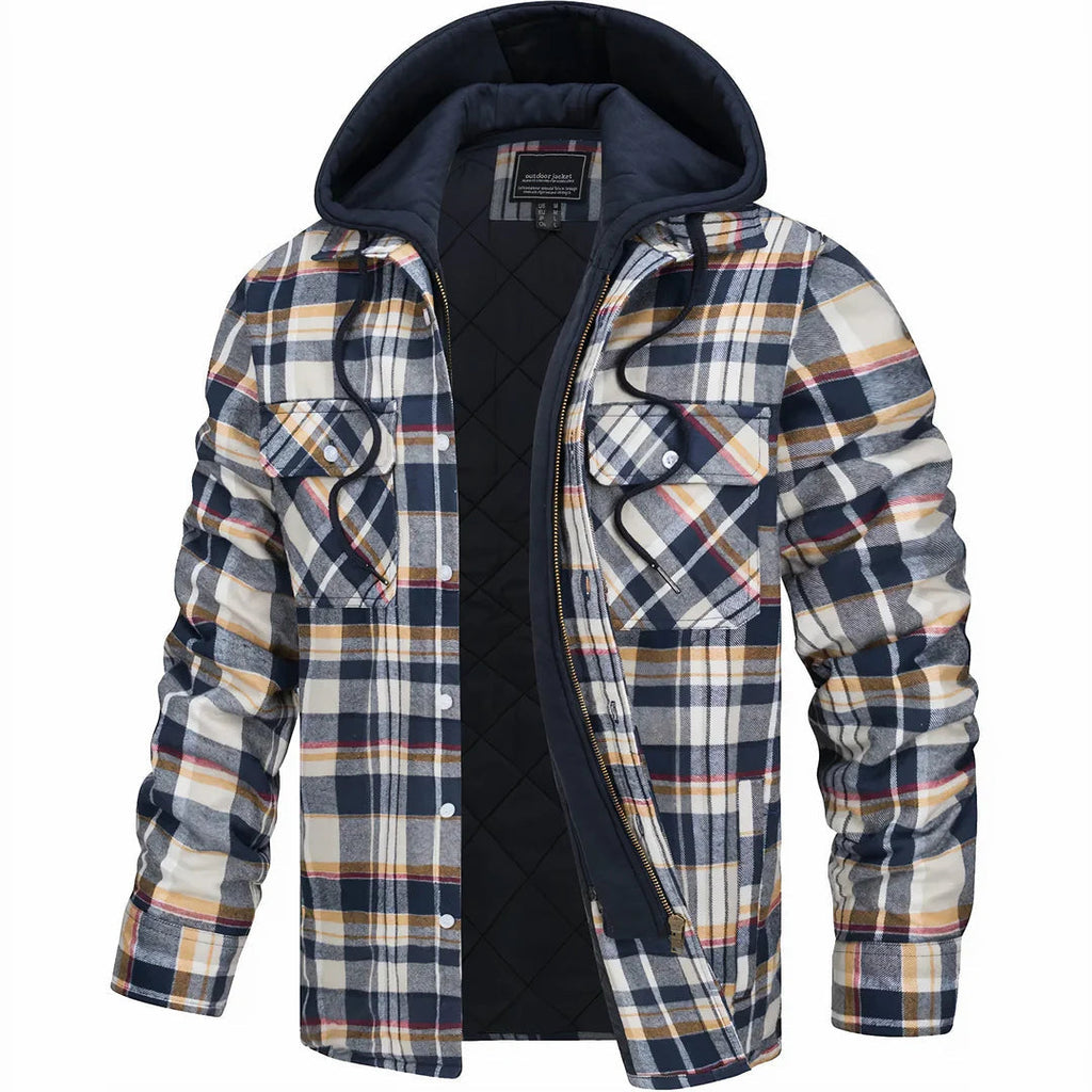 Heren Geruite Hoodie Jas voor stijl en comfort 2