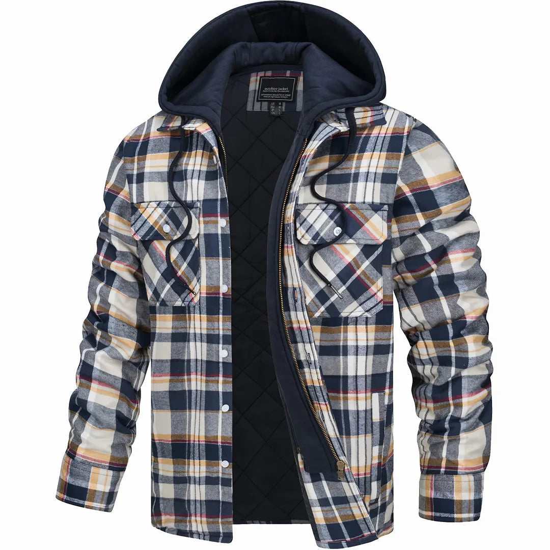 Heren Geruite Hoodie Jas voor stijl en comfort 2