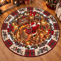 Kerstman Ronde Vloermat - Gezellig Design in Kristalfluweel