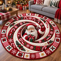 Kerstmis Snoep Swirl Ronde Quilted Mat - Gezellige Huisdecoratie met Levendige Kleuren