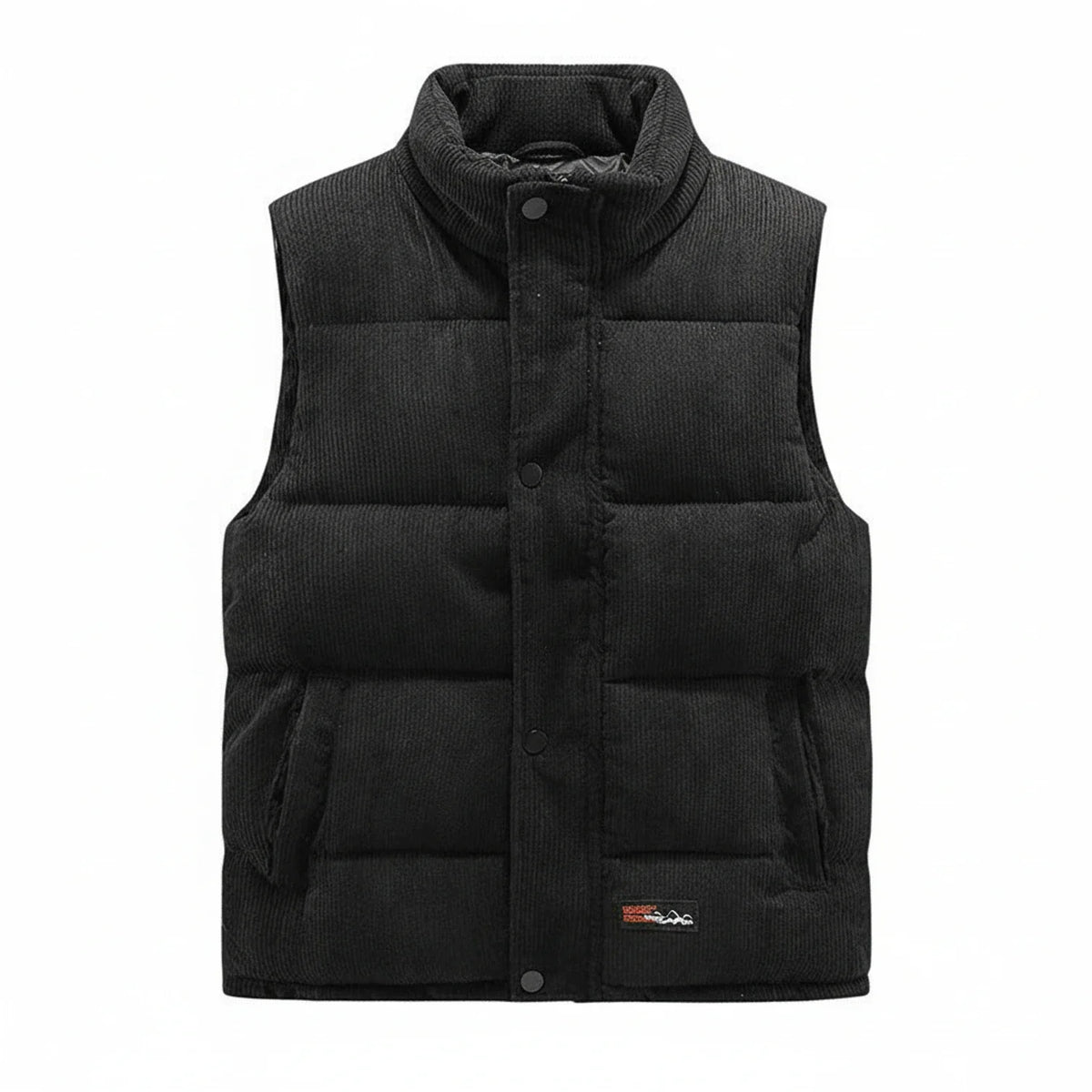 Stijlvolle puffer vest voor mannen met knoopsluiting en mouwloos ontwerp. 2