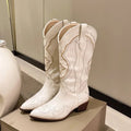Kunstleer cowboylaarzen dames met borduursel - waterafstotend