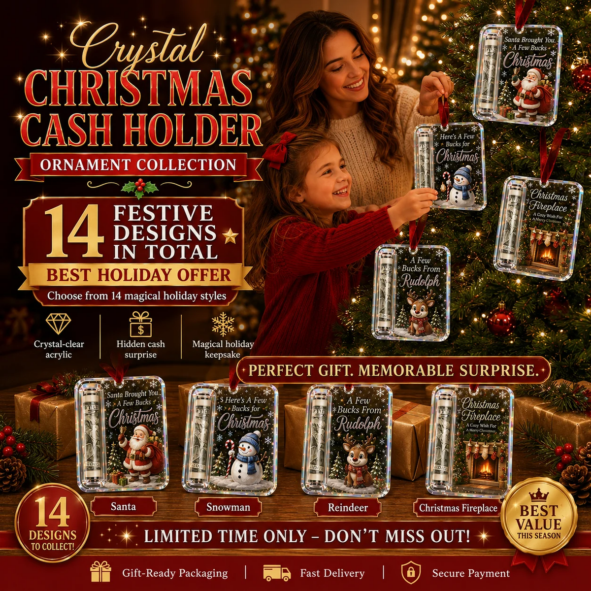 Kerst Cash Gift Ornament voor het geven van geld als cadeau 15