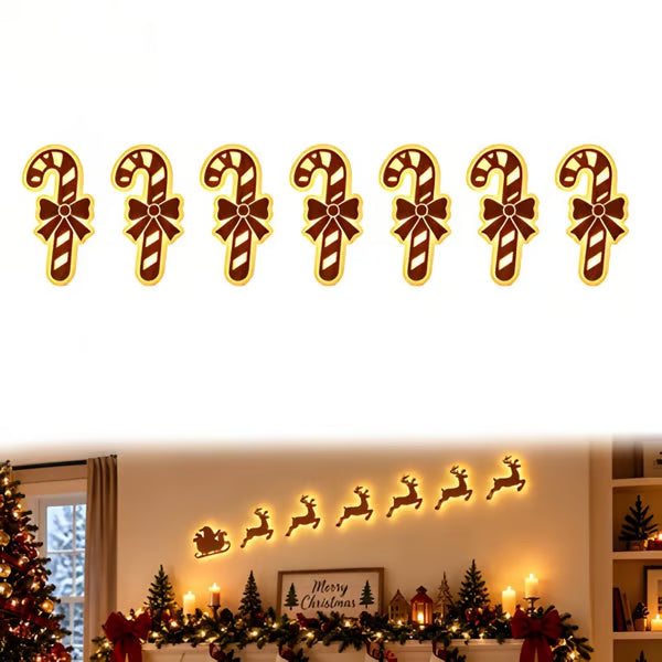Verlichte LED wanddecoratie met renne voor kerst 10