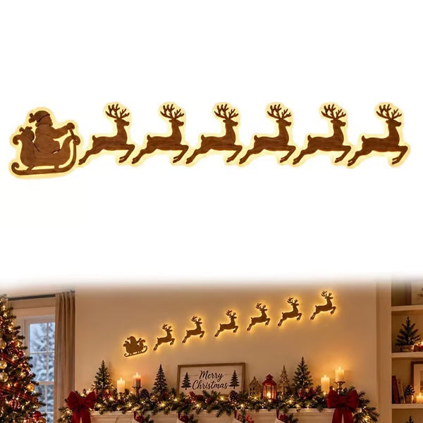 Verlichte LED wanddecoratie met renne voor kerst 11
