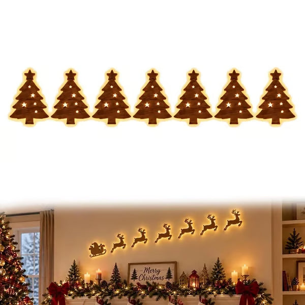 Verlichte LED wanddecoratie met renne voor kerst 13