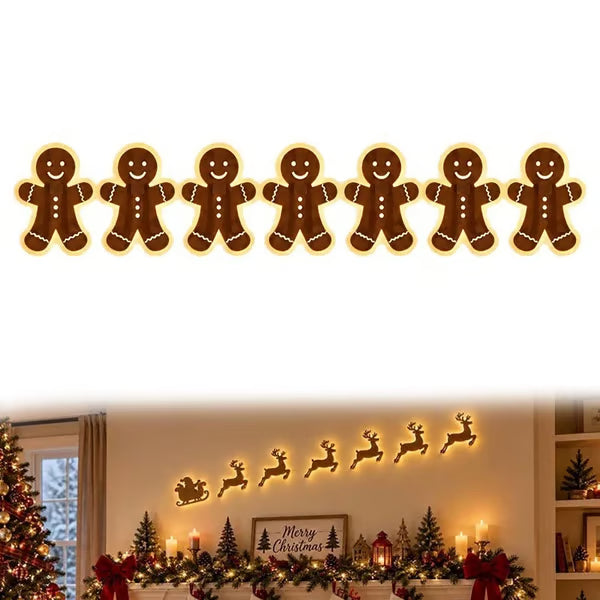 Verlichte LED wanddecoratie met renne voor kerst 15