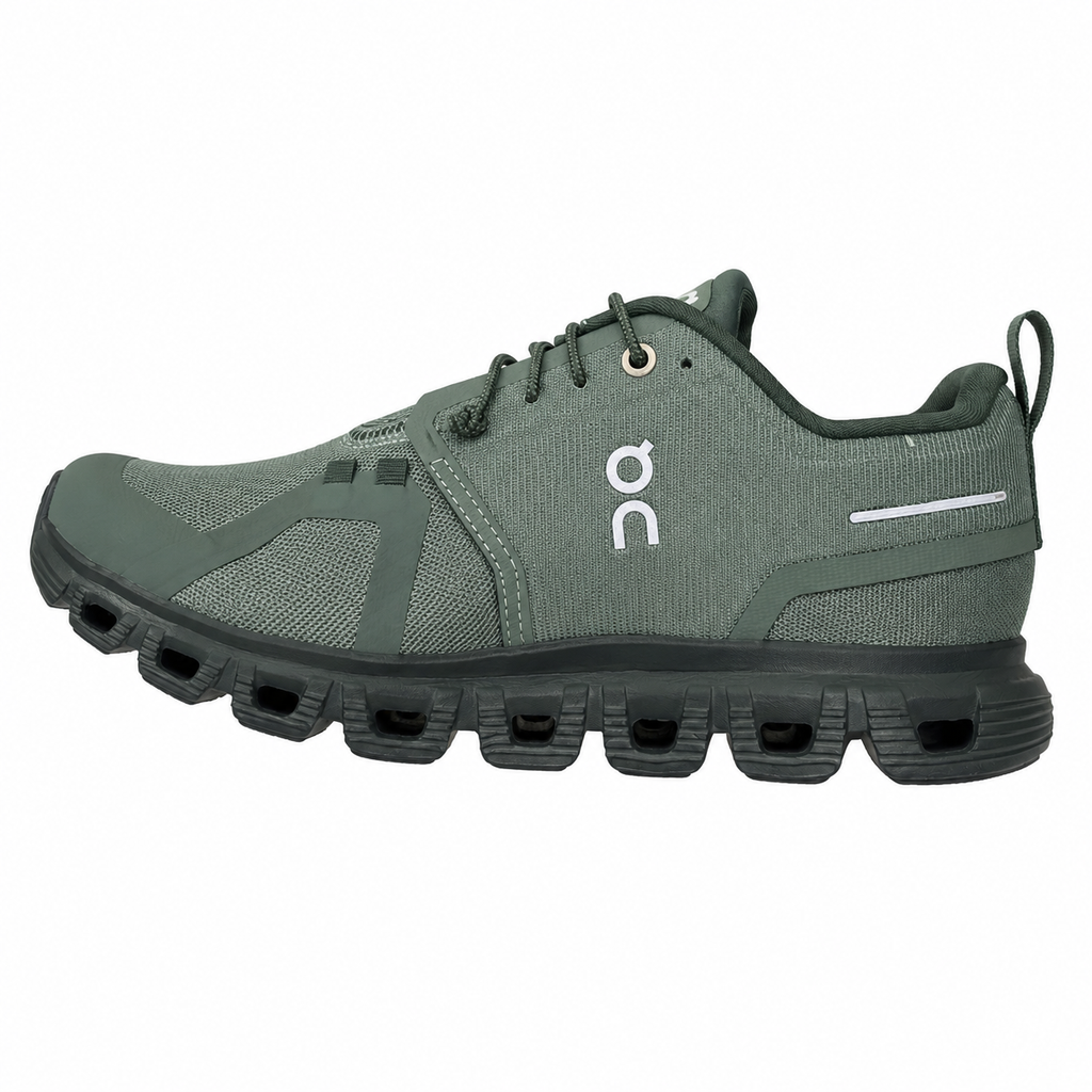 ON Cloud 6 WP Heren Sneaker Olijfgroen Zwart Waterdicht