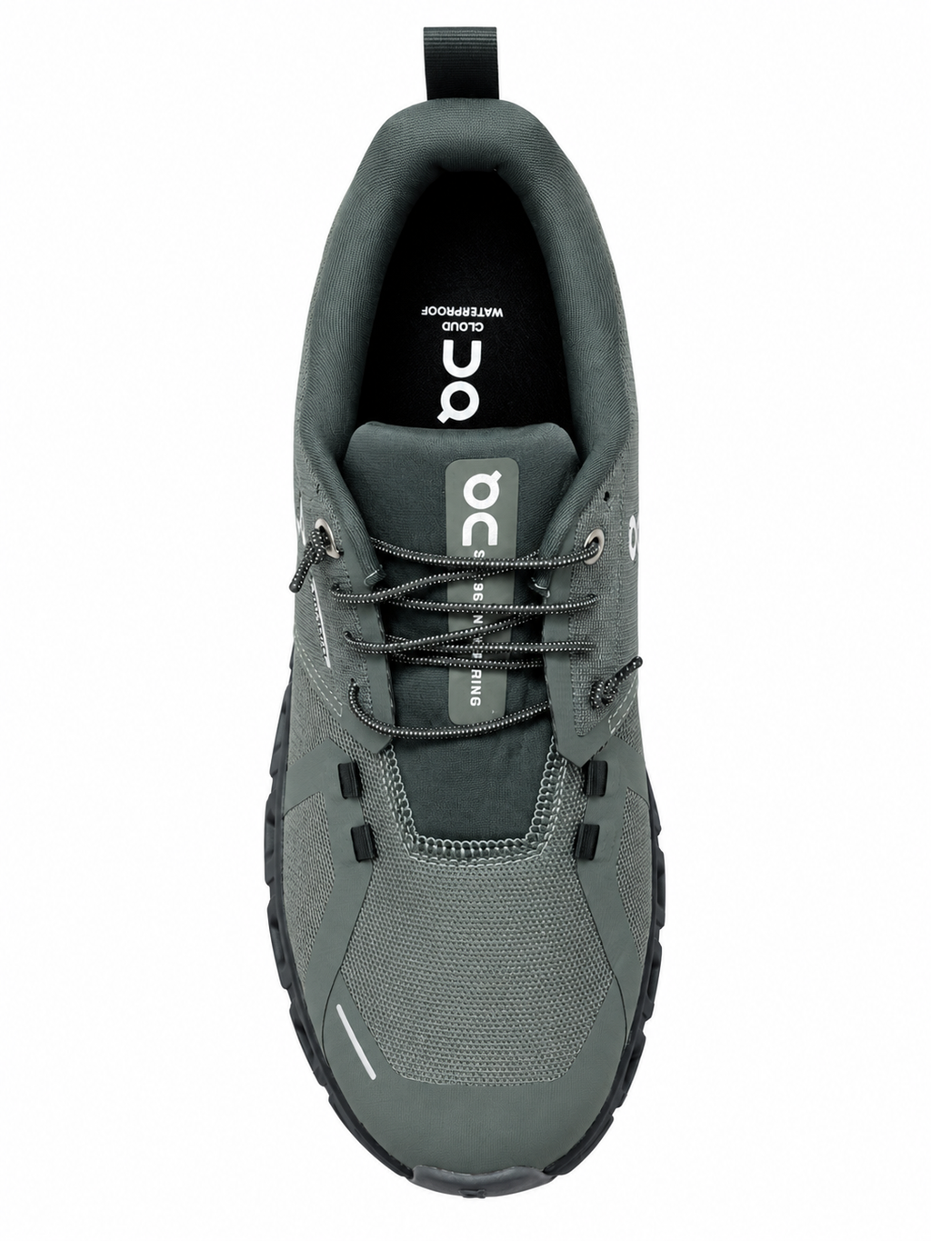 ON Cloud 6 WP Heren Sneaker Olijfgroen Zwart Waterdicht