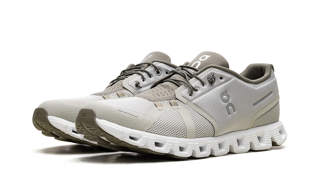 On Running Cloud 5 Chalk Grove sneaker in beige en groen