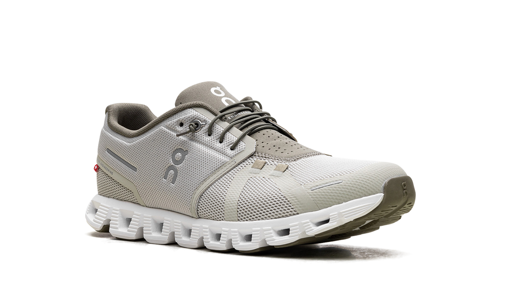 On Running Cloud 5 Chalk Grove sneaker in beige en groen