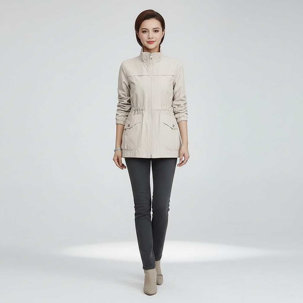 Lichtgewicht overgangsjas voor dames in elegante stijl.