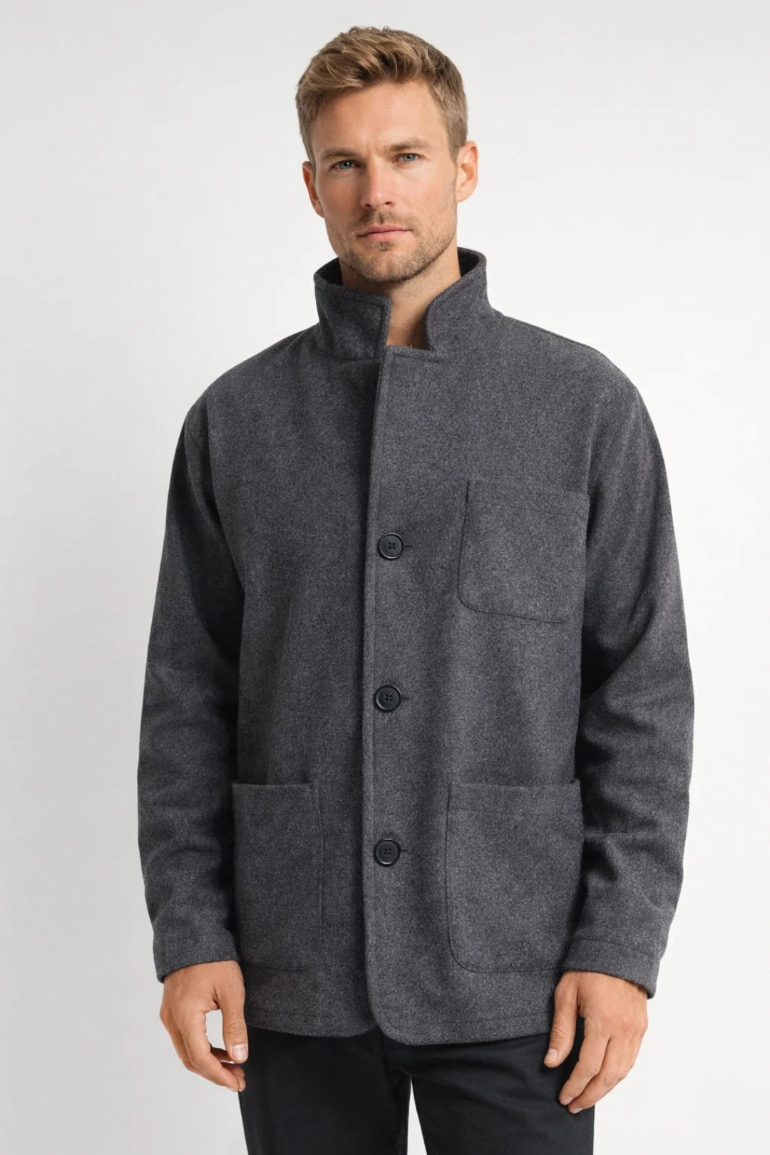 Heren button-down casual jas in stijlvol ontwerp